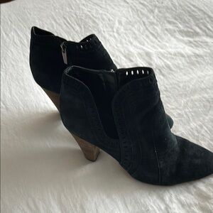 Vince Camuto Black Heeled Boots with Stud Details